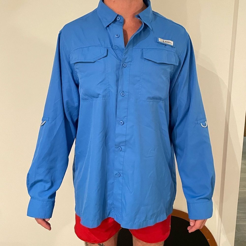 Habit Long Sleeve River Guide Fishing Shirt Size Large